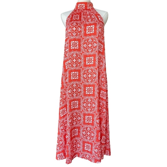 Ann Taylor Dresses & Skirts - Ann Taylor Tiled Flowy Tie Neck Halter Maxi Dress